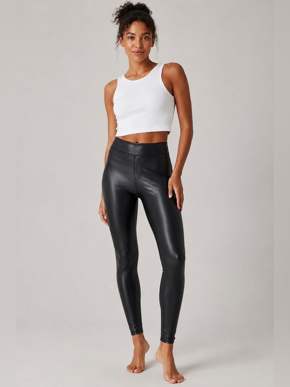 NWT OFFLINE by Aerie Real Luxe Faux Leather Leggings Black Small